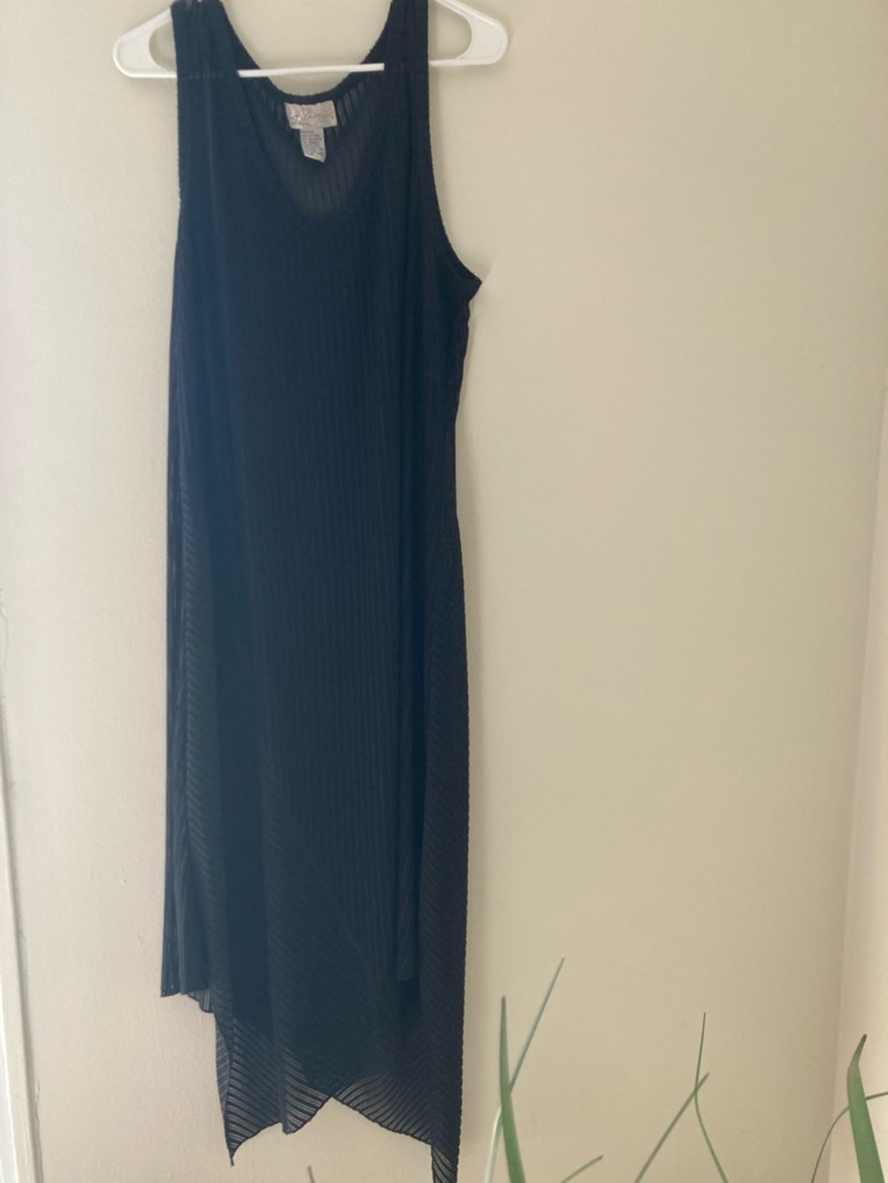 J. Valdi Simple Black Maxi Tank Cover Up Dress - Picture 2 of 5
